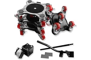 SAPITER Furniture Dolly, Heavy Duty Carbon Steel Furniture Movers with 5 Wheels, 2200LBs Load Capacity, Black Panel Moving Dolly Lifter Tool Set for Easy Moving Refrigerator Couch Desk Piano Sofa