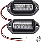 GIVEDOUA LED License Plate Light, 12V-24V DC Waterproof 6-SMD License Plate Lamp Taillight, For Truck SUV Trailer Van RV Boat
