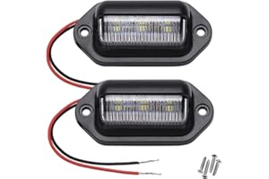 GIVEDOUA LED License Plate Light, 12V-24V DC Waterproof 6-SMD License Plate Lamp Taillight, For Truck SUV Trailer Van RV Boat