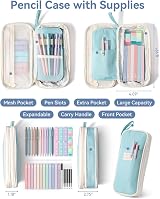 Four Candies Fourteen 39 PCS Cute School Supplies Pencil Case Blue view 2
