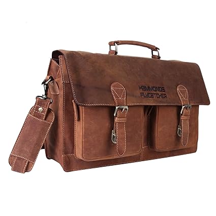Hammonds Flycatcher Original Oil Pull up Vintage Hunter Leather 17 inch Laptop Messenger Bag (L=18.1,B=5, H=12.2 inch) LB173B
