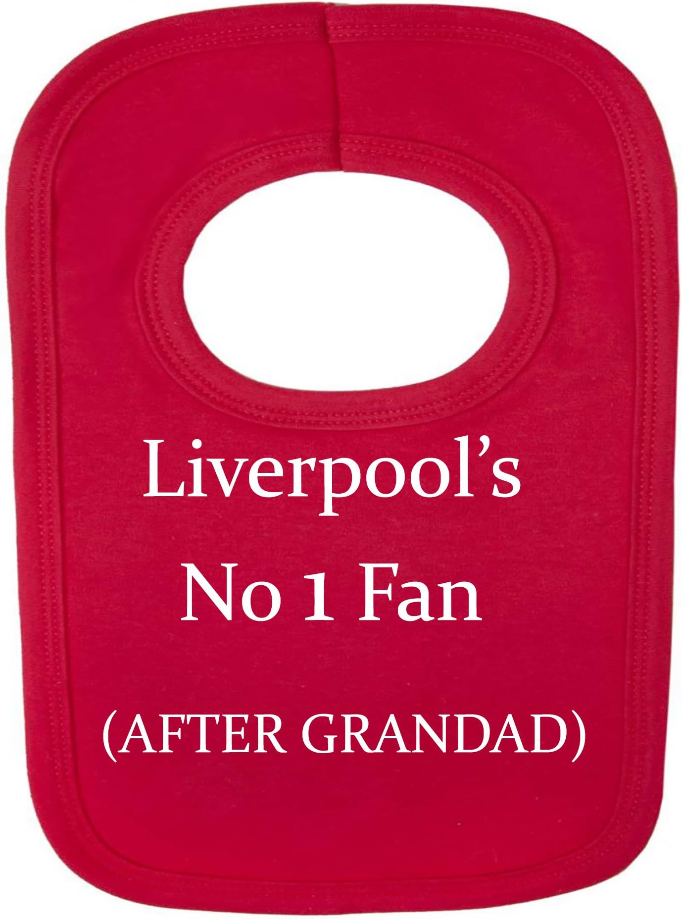 Personalised BIB - Liverpool Style- NO 1 Fan- After Grandad- (NO Stickers)- Beautifully Embroided