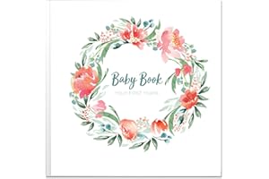 Peachly Baby Memory Book For Girls Milestone Keepsake Journal | First Five Years Baby Girl Memory Book | Baby Keepsakes First Year Memory Book | Baby Girl Baby Book | Bloom