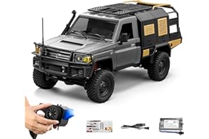 YIKESHU MN82S 1/12 Scale RC Rock Crawler Truck, 4WD Off-Road Remote Control Car with LED Lights, 2-Speed 2.4GHz Proportional Control, All Terrain RTR Hobby Toy for Adults (Silver)