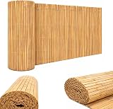 Abaseen Natural Bamboo Garden Fence Covering 2m x 4m Slat Screening view 1