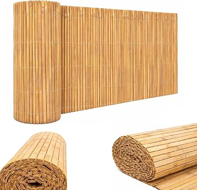 Abaseen Natural Bamboo Garden Fence Covering 2m x 4m Slat Screening