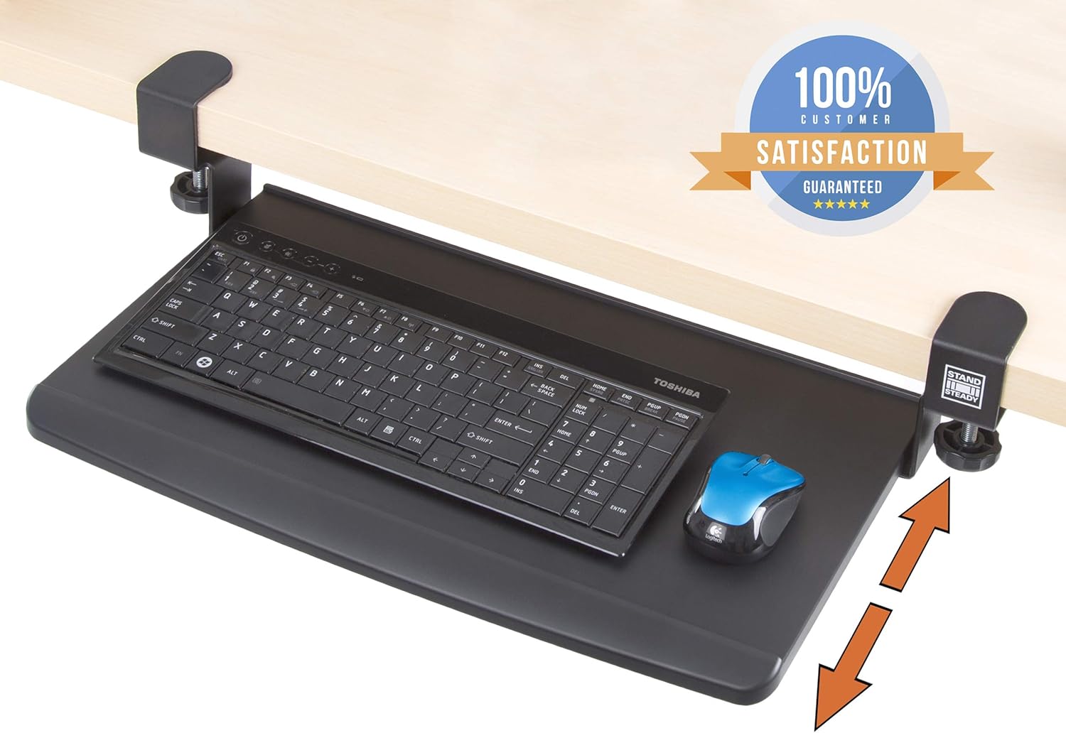 Amazon Com Stand Steady Clamp On Keyboard Tray Keyboard Shelf