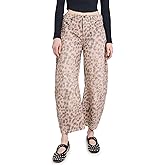 Free People Women's Good Luck Printed Barrel Jeans