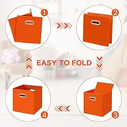 STOREONE 13 Inch Cube Organizer Bins ,Black Fabric