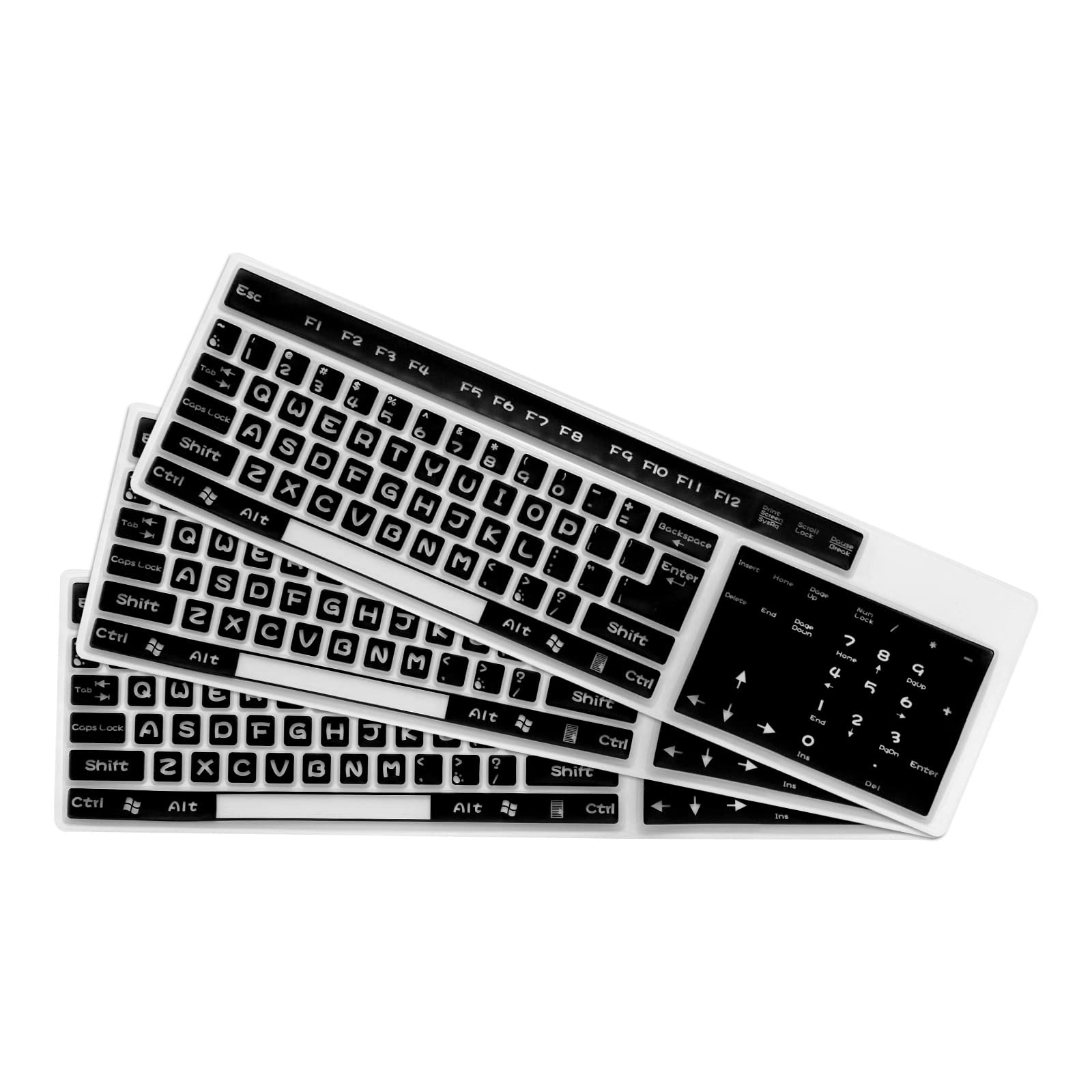PATIKIL Pc Keyboard Cover Skin Silicone Desktop Keyboard Skin Keyboard Cover for Standard Size PC Computer Desktop Keyboards 17.3"x5.3" Black Keyboard Cover Skin Protector 3Pcs