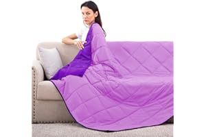 ROKDUK Weighted Blanket Twin 10 Pounds 48x72 in Cooling Weighted Blanket Throw Size for Adults 1800 Brushed Microfiber Reversible Heavy Blanket with Premium Glass Beads (Purple & Lavender)