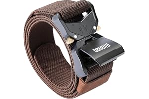 DOUNTO Quick Release Tactical Belt, Military Gun Belt Stretch Nylon Web Work Belt for Hiking Hunting Sports
