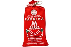 Menol Spices Authentic Hungarian Smoked Paprika Powder (Smoked Sweet, 3.5oz / 100g) Gourmet Quality, Produced in region of Szeged, Hungary, Incredible Flavor, Freshly ground