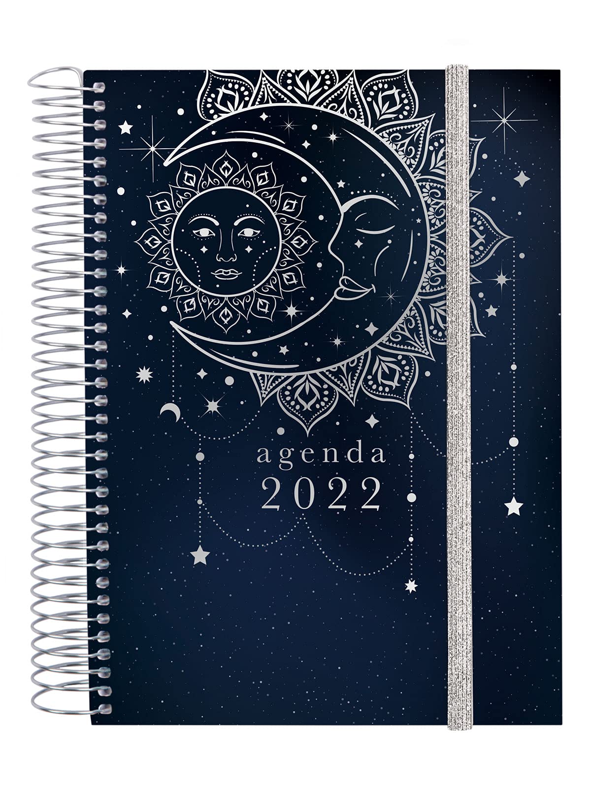Finocam - 2022 1 Day Page Diary, January 2022 to December 2022 (12 months) E10-155 x 212 mm Spiral Design Collection Spanish Moon