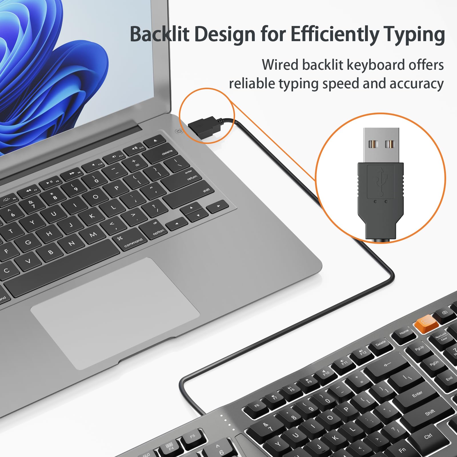 Mua Backlit Wired Ergonomic Keyboard, USB Split Keyboard with Wrist ...