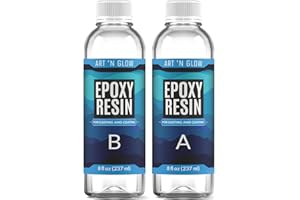 ART 'N GLOW Epoxy Resin for Crystal Clear Casting & Coating – 16 oz Kit – Bubble Free, Non-Yellowing, Two Part, Self-Leveling Art Resin – for Tumblers, Jewelry, Molds, Table Top, & Crafts – USA Small Business