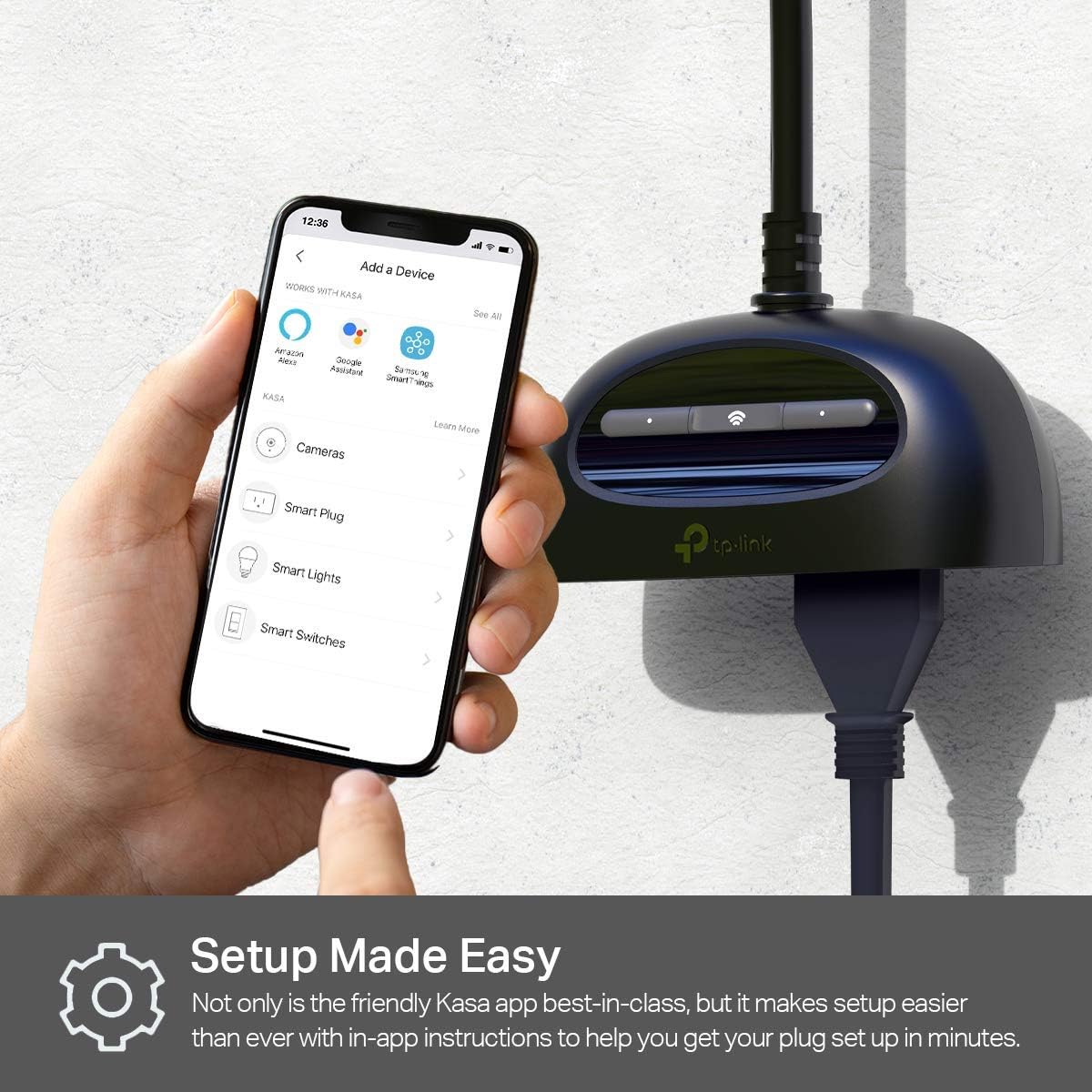 Kasa Outdoor Smart Plug by TP-Link, Smart Home Wi-Fi Outlet with 2 Sockets, Works with Alexa & Google Home, No Hub Required, Remote Control, Sunset & Sunrise Offset (KP400) - - 