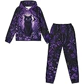 Frymappies Girls Fall 2 Piece Outfits Age 5-12 Kids Novelty Hoodie and Sweatpant Set Casual Long Sleeve Hooded Tracksuit