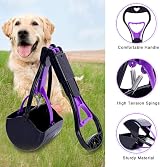 YONTINY Portable Foldable Poop Scooper for Dogs & Cats with 24" Handle view 3