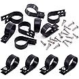 Swpeet 60 Pack Black 1 Inch Nylon Plastic R-Type Cable Clips Clamp Kit, Nylon Screw Mounting Cord Fastener Clips with 60 Pack Screws for Wire Management