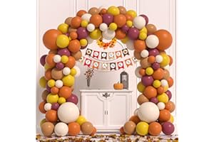 Janinus Fall Balloon Arch Kit Thanksgiving Balloon Garland Kit With Given Thanks Banner Dark Orange Brown Burgundy Fall Balloons For Thanksgiving Fall Autumn Baby Shower Pumpkin Party Decorations