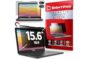 SightPro Magnetic Laptop Privacy Screen 15.6 Inch 16:9 - Removable Computer Privacy Filter Shield and Anti-Glare Protector