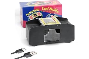 Automatic Rechargeable Card Shuffler Machine 1-2 Deck, Electric Casino Poker Card Shuffling, USB/Battery Operated for UNO, Te