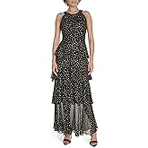 Tommy Hilfiger Womens Sleeveless Halter Neck Tiered Skirt Maxi Dress
