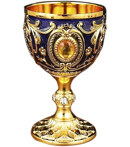 Amazon.com: DimyFew Vintage Medieval Goblet Drinking Glass Party Supplies  Handmade Novelty Engraving Metal Wine Cup Desktop Decoration, Blue : Home &  Kitchen