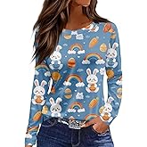 Valentines Day Shirts Women,Fashion Split Hem Casual Heart Print Crew Neck Long Sleeve Top Valentine's Day T-Shirt