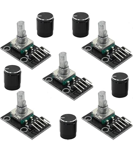 ZUDKSUY KY-040 360° Rotary Encoder Module – 5-Pack, 1024 Positions, Analog & Digital Outputs, For Stepper & Servo Motor Control