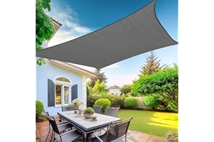 KANAGAWA Sun Shade Sail Curved 20'X26' Dark Gray Rectangle Outdoor Shade Cover UV Blovk Canopy for Patio Garden Backyard Heavy Duty Permeable 185GSM (We Make Custom Size)