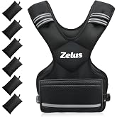 ZELUS Weighted Vest for Men Women,Adjustable 4-32lb Vest, Removable Weights | 4-10/11-20/20-32lb, 6 Ironsand Removable Weights, Reflective Strips, Waist Bag, Adjustable Buckle Strap, Strength Training