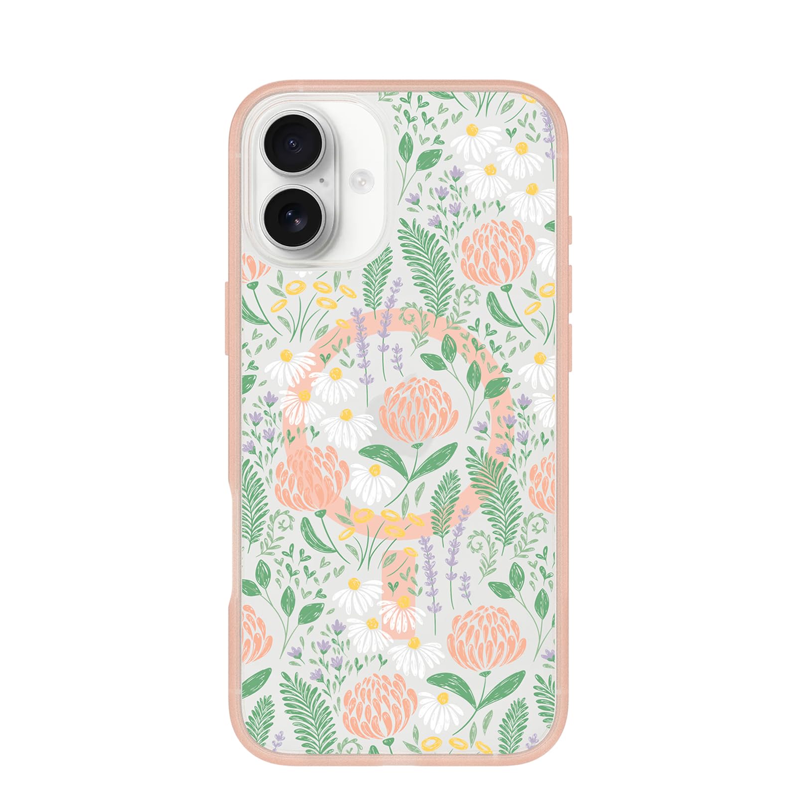 OtterBox iPhone 16 Plus Symmetry Series Clear Case - Peachy Bloom Pink Image
