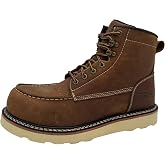 Ad Tec Men&rsquo;s Rancho 6&rdquo; Composite Safety Moc Toe Work Boot | ASTM F2413-18 I/C, F3445-21(SR), F2892-18 (EH) Certified, Full-Grain Leather