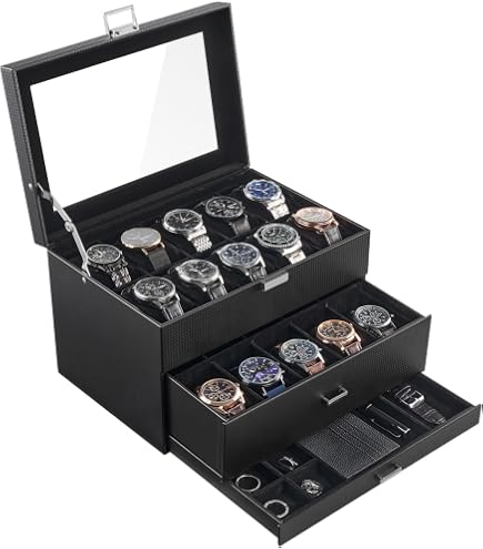 Amazon.com: ROTHWELL 18-Slot Watch Case with Drawer – Luxury Watch