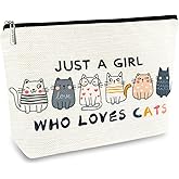 ancpeany Cat Gifts for Women Makeup Bag, Cat Lover Gifts for Cats Lovers, Cats Themed Lady Gift, Cats Mom Accessories Stuff for Teens Girls Daughter Birthday Decorations, Cosmetic Bag Zipper Pouch