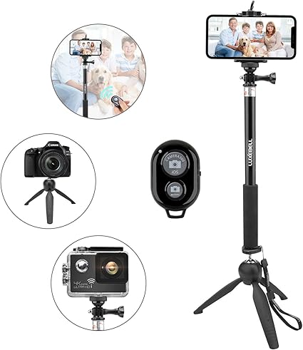 Amazon Luxebell 自撮り棒 Bluetooth セルカ棒 ワイヤレスリモコン シャッターボタン 三脚付き 360度回転 Iphonex Iphone8 Iphone7 Iphone6s Iphone6 Plus Androidスマホ Gopro カメラなど対応 Bluetooth 三脚 自撮り棒 通販