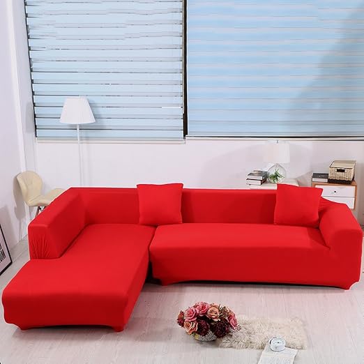 Amazon Com Cjc L Shape Sofa Covers 2pcs Polyester Fabric Stretch