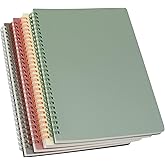 Yansanido Spiral Notebook, 4 Pcs 4 Color 9.8 Inch x 6.9 Inch B5 Thick Plastic Hardcover 7mm College Ruled Paper 80 Sheets (160 Pages) Journal for School and Office Supplies (4 Pcs B5)