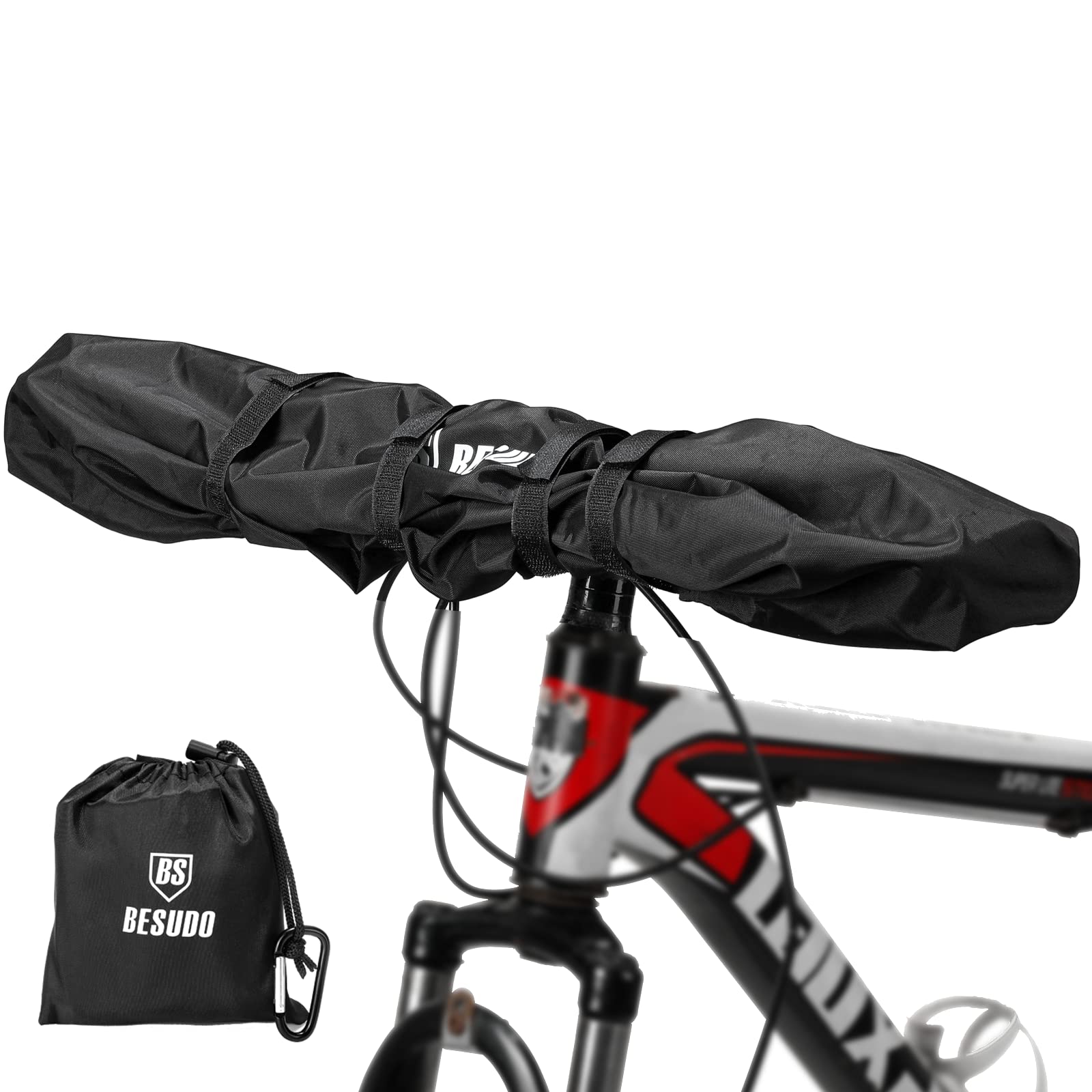 Besudo 30-B Ebike Handlebar Protection Cover - Waterproof, Universal Fit, Black Oxford Fabric, Handlebar Rain Cover