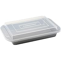 Farberware Nonstick Bakeware Baking Pan With Lid / Nonstick Cake Pan With Lid, Rectangle - 9 Inch x 13 Inch, Gray