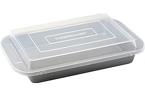 Farberware Nonstick Bakeware Baking Pan With Lid / Nonstick Cake Pan With Lid, Rectangle - 9 Inch x 13 Inch, Gray