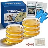 6 Packs Agar Petri Dishes Home Mold Test Kit, Science Project Kit, Mushroom Grow, Potato Dextrose Agar Plates Test HVAC System,Home Surfaces, Air Quality Includes Detailed Mold Identification Guide
