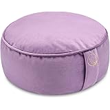 Secret Garden Velvet Meditation Cushion – Large Yoga Cushion to Achieve Full Serenity – Eco-Friendly Buckwheat Hull Filled Me