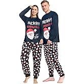Tphon Family Matching Christmas Pajamas for Women Men Holiday Pajamas Set 2 Piece Long Sleeve Pj Set Festival Party