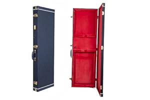 Crossrock Relief Series Case, Premium Wooden Hardshell, with Lock | Rectangular Bass Guitar Case for Electric Bass Guitars, C