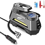 HAUSBELL Portable air Compressor for Car Tires, 12V DC Air Compressor tire inflator Pump, 150 PSI with Emergency LED Flashlig
