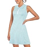 Cucuchy Style Womens Polo Tennis Golf Dresses with Shorts Sleeveless Zip Up Athletic Dress