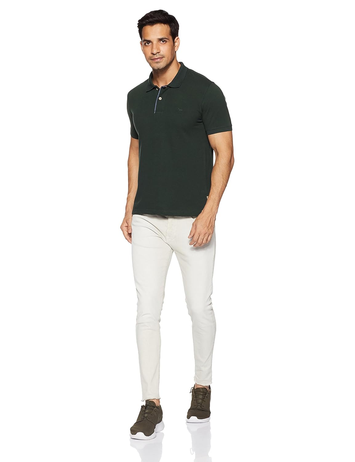 flying machine men's solid slim fit cotton polo